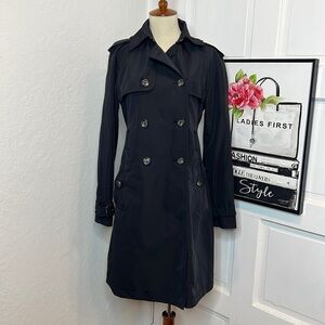 Club Monaco Black Lamae Trench Coat Size S